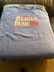Ronald Reagan George Bush 1984 campaign logo t shirt Ann Arbor 3xl politics