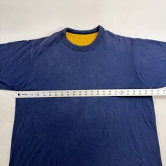 Vintage Two Tone Double Face T-Shirt Size XL Blue Yellow