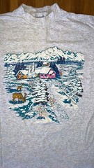 Vintage 90’s Oneita Winter Snow Scene Single Stitch Tee.🔥