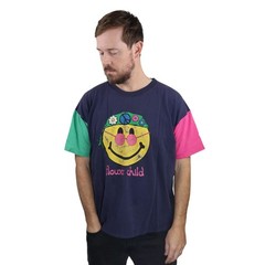 Vtg 90s Flower Child Smiley Face T Shirt Men XL Peace Sign Hippie Tee Streetwear