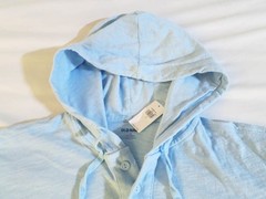 ~NWT Old Navy Long Sleeve Light weight Hooded Henley Shirt Hoodie S Small Blue~