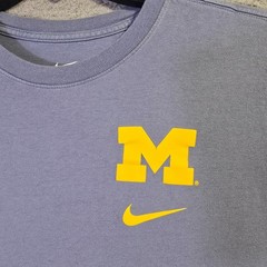 Nike Michigan Wolverines Mens Large Blue U of M College Champion Long Sleeve