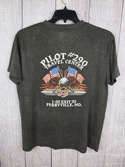 Vintage 3D Emblem “Bad To The Bone” Skull Biker Black Single Stitch T-Shirt Sz L