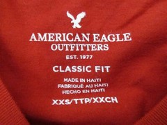 AMERICAN EAGLE Men Size XXS Classic Fit Red Yule Holiday Tee