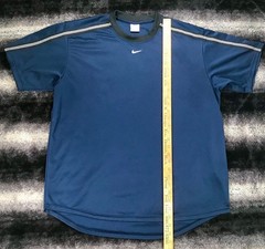 VTG Y2K NIKE Embroidered CTR Swoosh Grey Tag (XL) Perfromance Blue Shirt