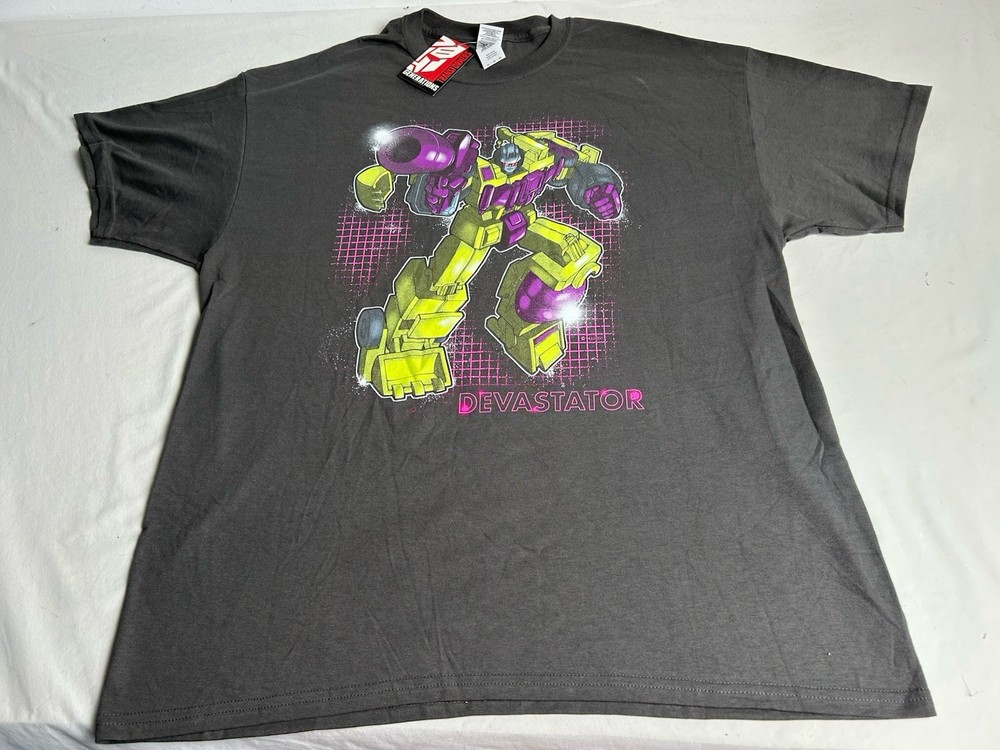 Transformers Devastator Men’s T-Shirt XL Gray Graphic Tee New with Tags Cotton