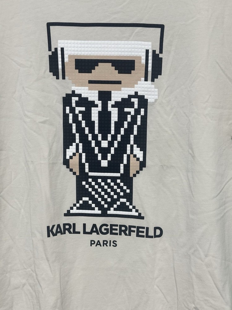 Karl Lagerfeld HEADPHONES LEGO Cream T-Shirt 2XL XX-Large XXL RETAIL $79 NWT