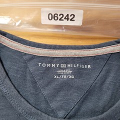 Tommy Hilfiger Men’s Size XL Solid Blue Cotton Logo Graphic Crew-Neck T-Shirt