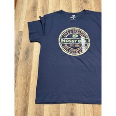 Mossy Oak T-Shirt Mens L Navy Blue Outdoors Graphic Camo Logo NEW