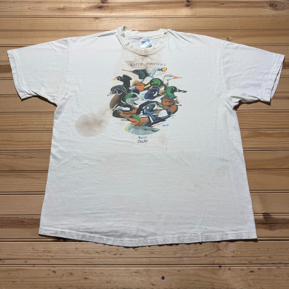 Vintage 1989 North America’s Native Ducks Nature Birds Graphic T-Shirt USA XL