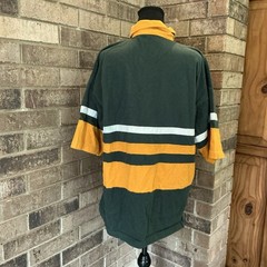 VTG South Africa Springboks Rugby Jersey Shirt Mens L Green Gold Embroider #24E2