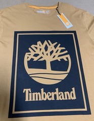 Timberland Shirt Mens XL TAN Long Sleeve Box Logo Graphic Tee – NEW with tag