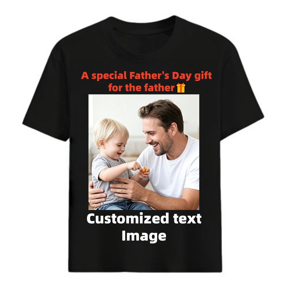 Father’s Day Custom Name Image Tee Warm Gift For Beloved Dad Daily Wear Shirt