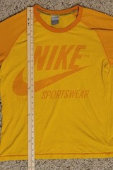 Nike Sportswear USA Raglan Long Sleeve T-Shirt Men’s L Yellow Orange VTG