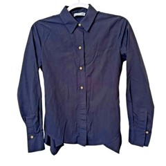 Vince Small Black Long Sleeve Button Up Tie Back Collared Shirt Blouse