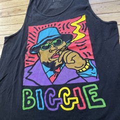 BROOKLYN MINT Biggie Tank Top Shirt Men M Black Graphic Color Hip Hop Retro Tee