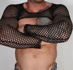 ADULT BLACK MESH SHRUG SIZE L
