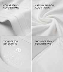 DAVID ARCHY Mens Moisture Wicking Bamboo Rayon Crewneck Undershirt (5 Pack)