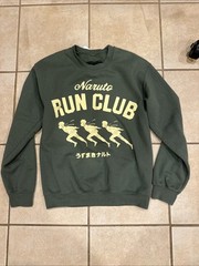 Green Naruto Run Club Creneck On Original Naruto Label Graphic Anime S