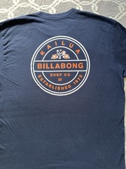 Billabong Premium Tee Navy Sz L Graphic Logo Kailua Surf Skate Beach