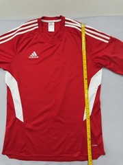 Adidas Jersey Red Soccer Climalite L Athletic Fit Moisture Wicking