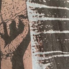 WWE Limited Edition T Shirt Mens L Made in USA Grunge Distressed Fists Brown