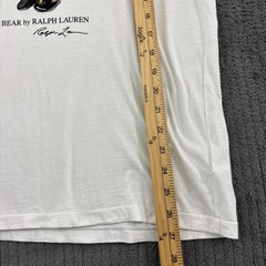 Polo Ralph Lauren T Shirt Mens Small Polo Bear Hot Cocoa Preppy White Tee FLAW