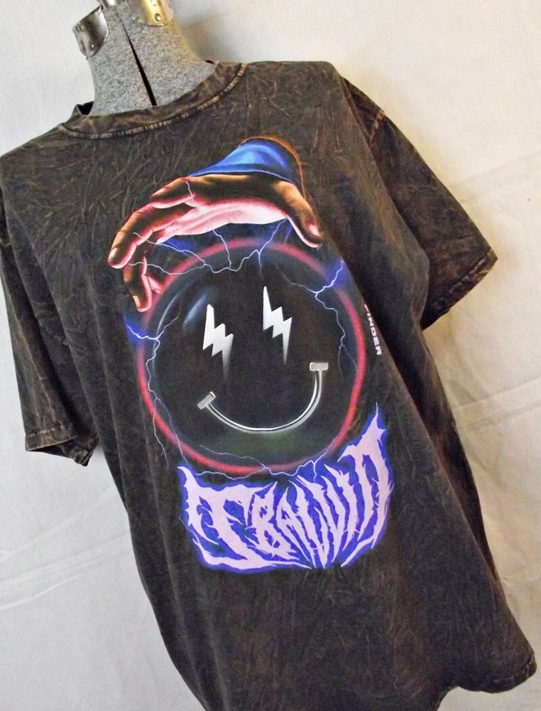 HTF Vibras J Balvin Black Washed Crystal Ball Future Finder Tee Shirt Mens XL