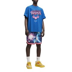 PUMA Pokemon X Hoops Tee Graphic Crew Neck Short Sleeve T-Shirt Mens Blue Casual