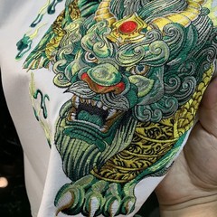 Men Embroidery Dragon Graphic T-Shirt Casual Short Sleeve Crewneck Cotton Tee