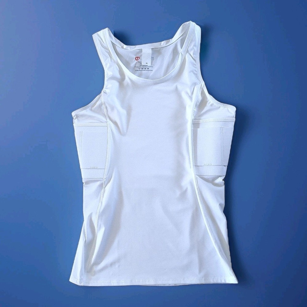 UnderTech UnderCover Men’s XL White Tactical Concealment Tank Top Compression