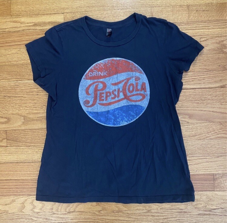 Pepsi Cola Tshirt Adult Large Blue District Made Tee Logo Casualwear Shirt