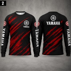 Long Sleeve Shirt Yamaha Black Red White 3D Motocross Racing Team Top Gift