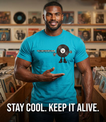 T-Shirt: Keep the Vinyl Alive Ocean Blue T-shirts: Big Boy sizes Large – 6x