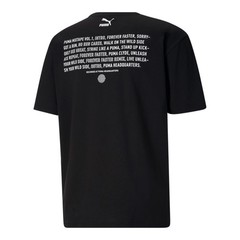 PUMA Classics Album Graphic Crew Neck Short Sleeve T-Shirt Mens Black Casual Top