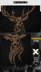 New Fashion Deer Rhinestones Summer Short Sleeve Luxury Men Streetwear T-Shirt