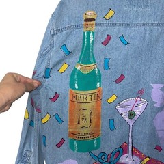 Marguerita Shirt Womens Vintage Size Small Hand Painted Martine Theme Retro