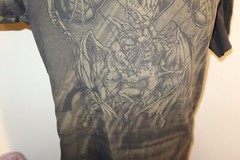 B5 Rare Vintage Affliction Puppet Master God Vs Devil Shirt Men 2XL distressed