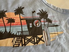 BUC-EES Beach Scene~ Men’s Large Lt. Blue Tank Top