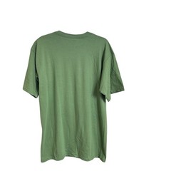 Spectra USA Apparel Men T-Shirt Size L Tired Santa Christmas Graphic Print Green