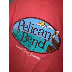 Gildan Pelican Bend Isles of Capri Florida Graphic T-Shirt Coral Mens XL