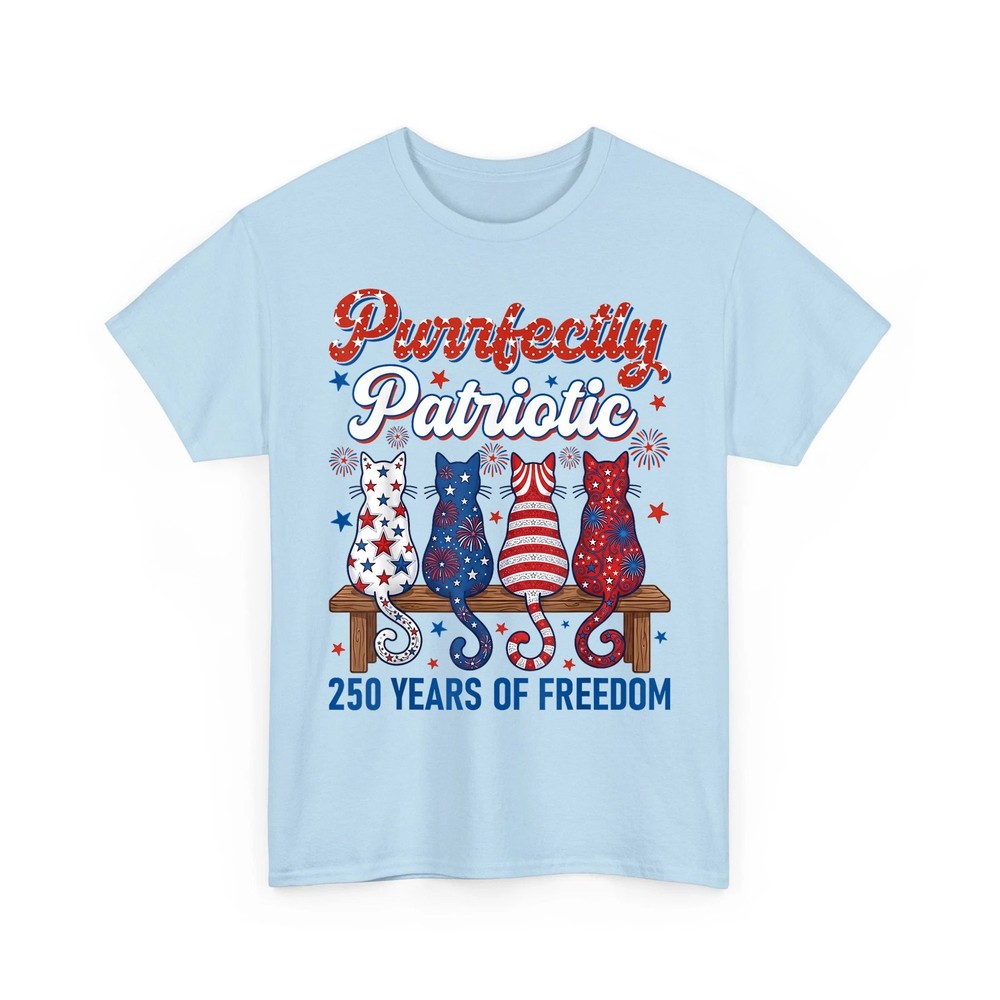 Funny 4th of July Cat Lovers Purrfectly Patriotic 250 Years Unisex T-Shirt