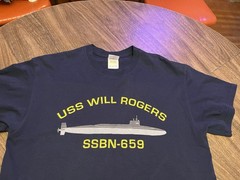 USS Will Rogers SSBN 659 USA Navy Submarine Medium Blue T Shirt