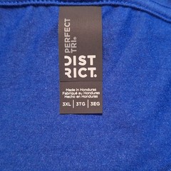 Lot of 4 District 3XL Mens Royal Blue Short Sleeve Perfect Tri Tee T-Shirts