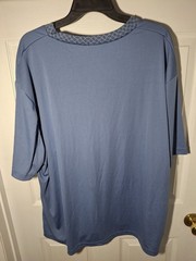 John Blair Casual blue v-neck shirt polyester pocket used fine menswear
