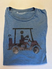 TravisMathew Men’s Catch and Release T-Shirt Heather Blue Sapphire XL Golf Cart