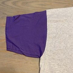 VTG Belton Designer Knits Gray Purple Contrast Sleeves Mens XL Single Stitch USA