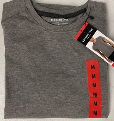 KENNETH COLE Men’s Organic Cotton Blend Crewneck T-Shirt MEDIUM GRAY Stretch