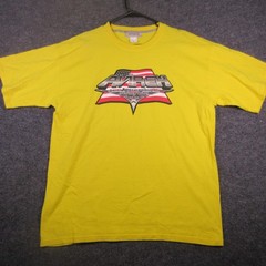 Y2K Avirex Shirt Mens XL Yellow All American System USA Flag Graphic T Shirt