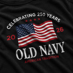 Old Navy 2026 USA Flag 250th Anniversary Patriotic Graphic T-Shirt